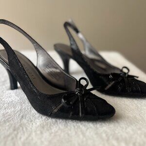 Karen Scott Glenna Snakeskin Heels - Black